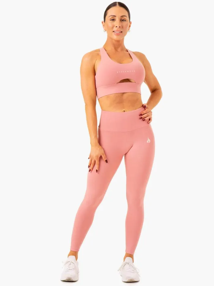 Leggings Womens Ryderwear Vital High Waisted Scrunch Leggings Blush Pink