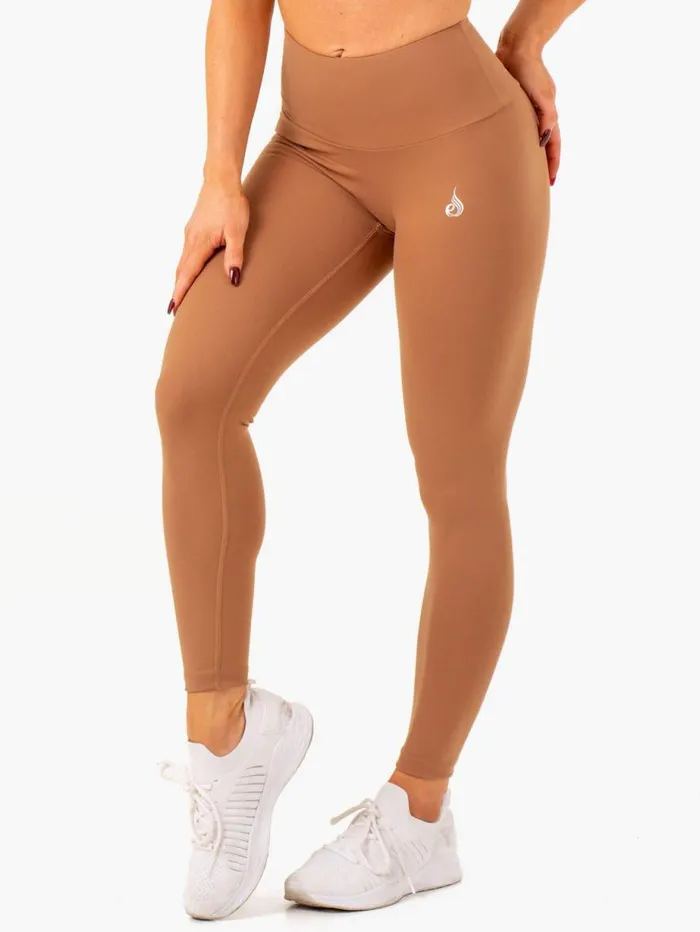 Leggings Womens Ryderwear Vital High Waisted Scrunch Leggings Mocha