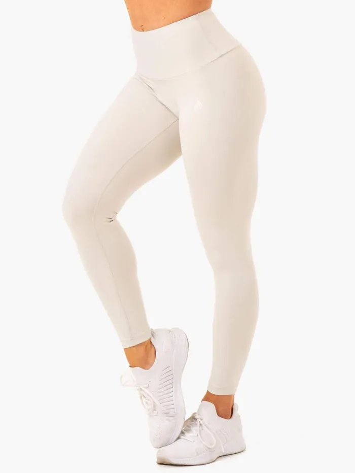 Leggings Womens Ryderwear Vital High Waisted Scrunch Leggings Snow Grey