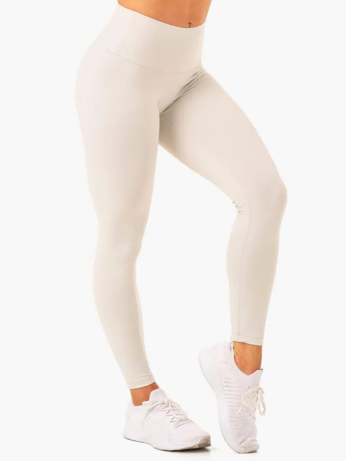 Leggings Womens Ryderwear Vital High Waisted Scrunch Leggings Snow Grey