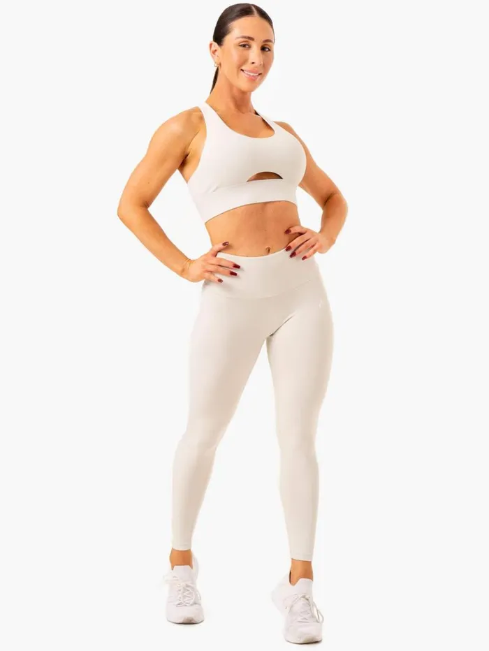 Leggings Womens Ryderwear Vital High Waisted Scrunch Leggings Snow Grey