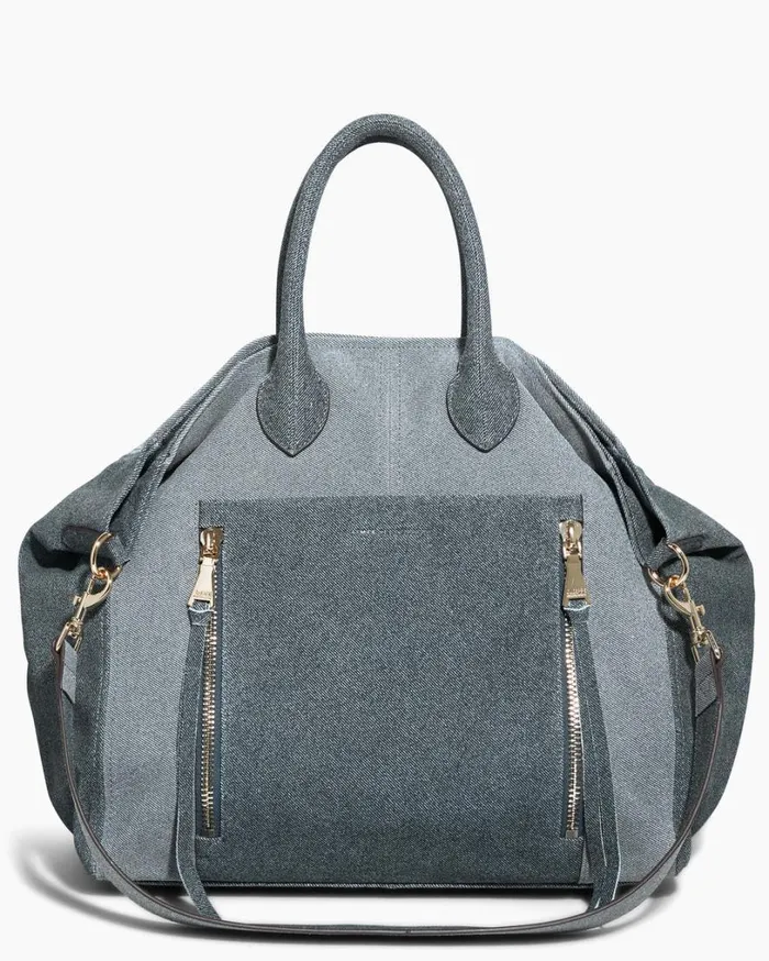 Let039s Ride Large Convertible Tote Denim Leather Women Aimee Kestenberg Tote Bags Let039s Ride Large Convertible Tote Denim Leather Women Aimee Kestenberg Tote Bags
