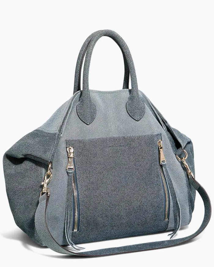 Let039s Ride Large Convertible Tote Denim Leather Women Aimee Kestenberg Tote Bags