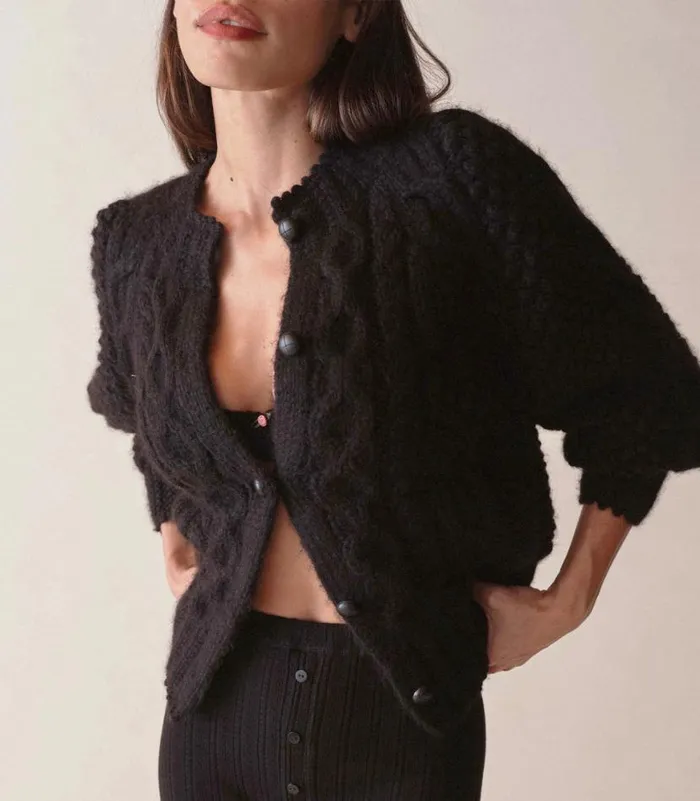 LETO KNIT PANT Black Shop DEN Knitwear