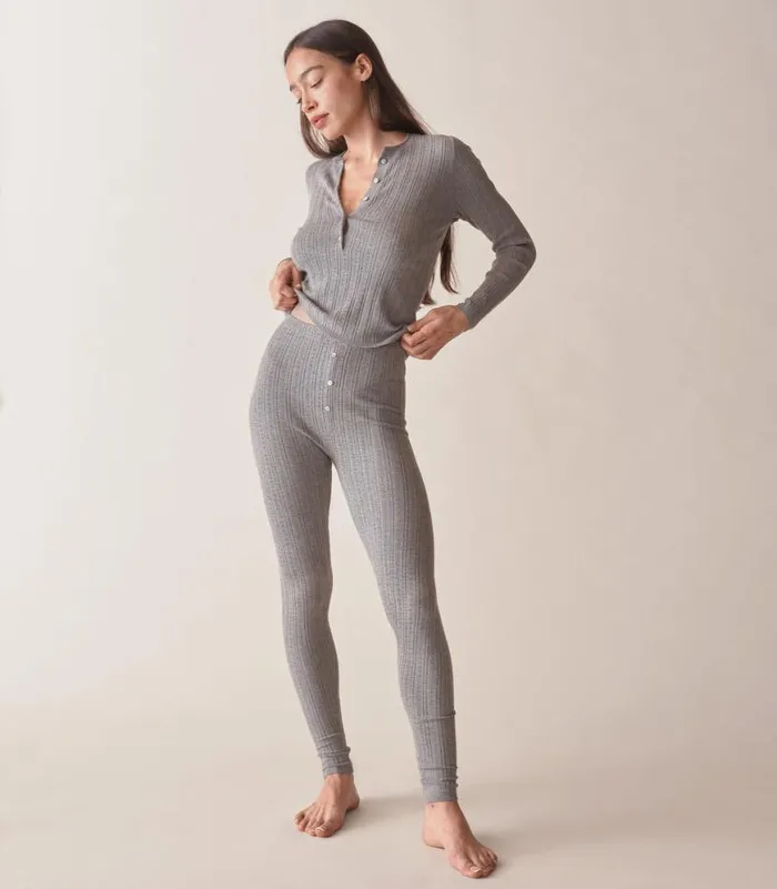 LETO KNIT PANT Heathered Grey Shop DEN Knitwear