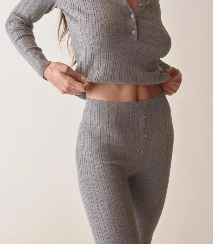 LETO KNIT PANT Heathered Grey Shop DEN Knitwear
