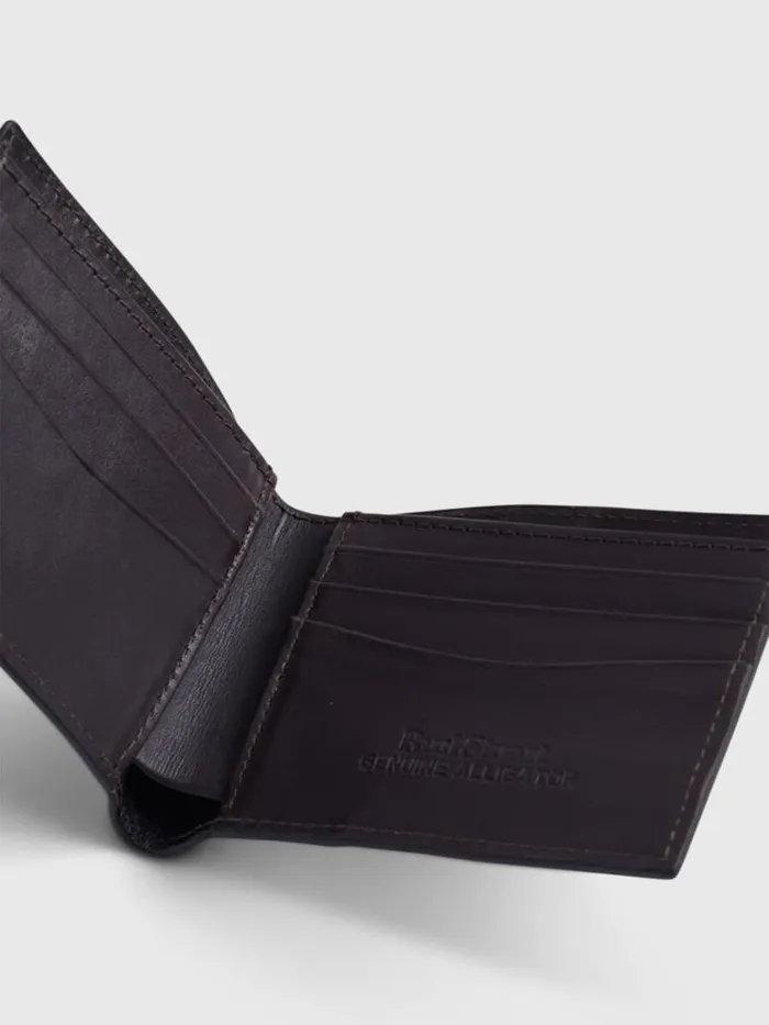 Lifestyle Mens Paul Stuart Glazed Alligator Slim Billfold Wallet Black