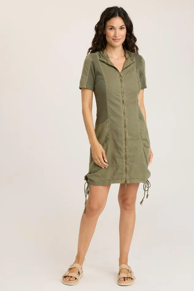 Linen Lenchen Jacket Dress Kombu Pigment Clothing XCVI Dresses