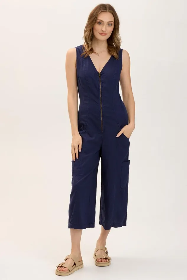 Linen Norris Jumpsuit Adrift Pigment Clothing XCVI Dresses