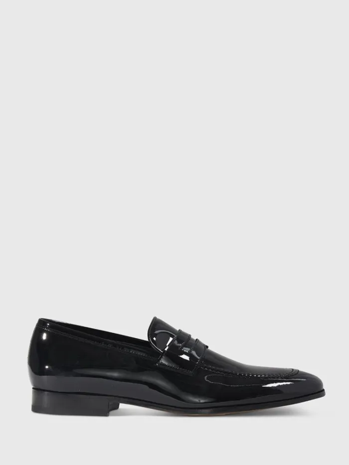 Loafers Mens Paul Stuart Garrett Penny Moc Loafer Patent Leather Black