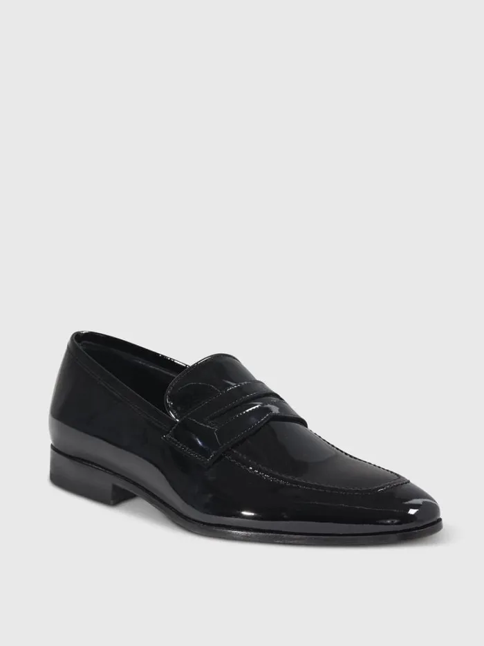 Loafers Mens Paul Stuart Garrett Penny Moc Loafer Patent Leather Black