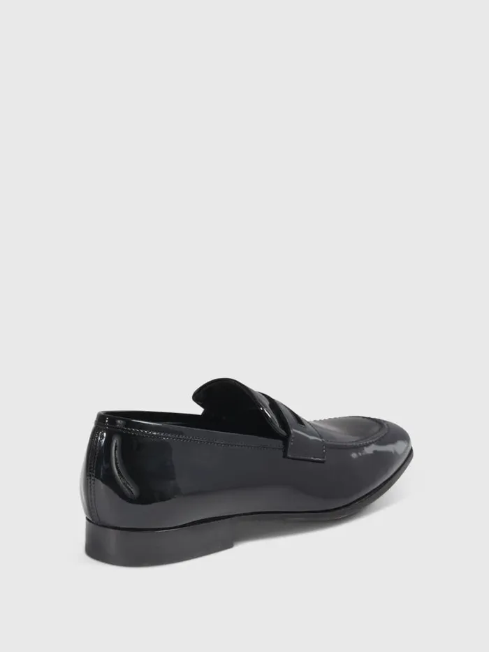 Loafers Mens Paul Stuart Garrett Penny Moc Loafer Patent Leather Black