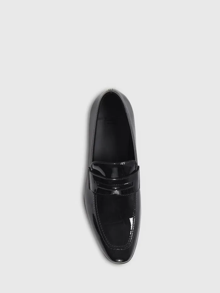 Loafers Mens Paul Stuart Garrett Penny Moc Loafer Patent Leather Black