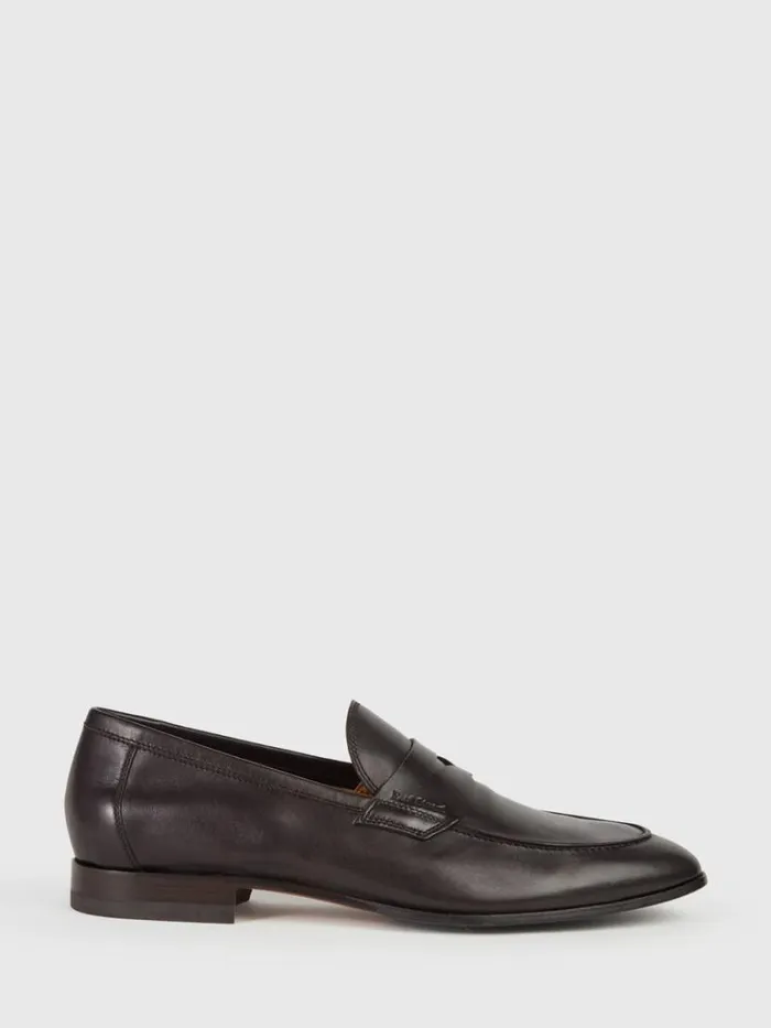 Loafers Mens Paul Stuart Harlan Leather Penny Loafer Black Calf