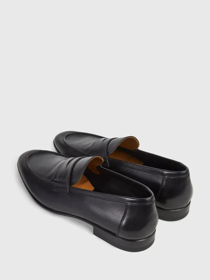 Loafers Mens Paul Stuart Harlan Leather Penny Loafer Black Calf