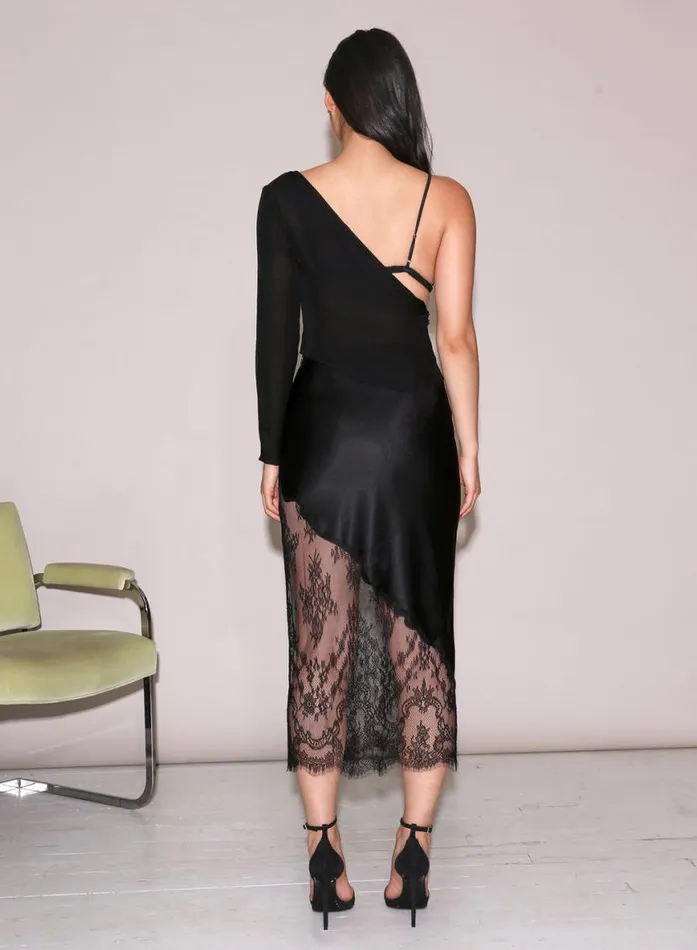 Long Sleeve Clothing Fleur Du Mal Georgette Triangle Top Black