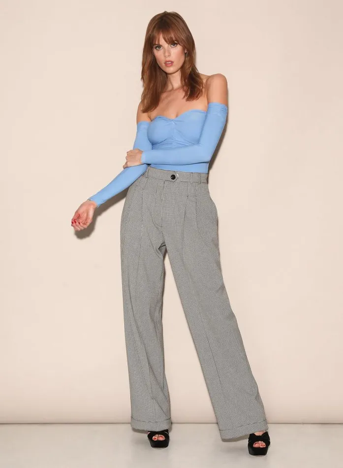 Long Sleeve Clothing Fleur Du Mal Jersey Ruched Bodysuit Astrid Blue