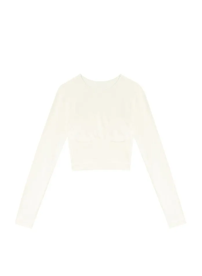 Long Sleeve Clothing Fleur Du Mal Le Body Seamless Long Sleeve Top Ivory