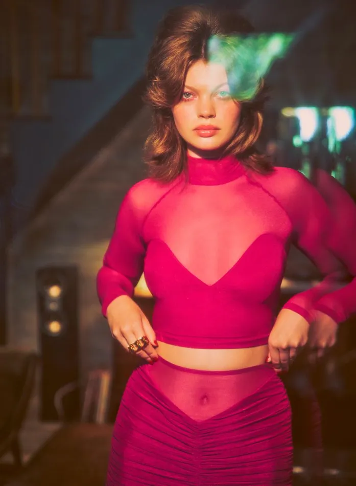 Long Sleeve Clothing Fleur Du Mal Mesh Mock Neck Top Magenta