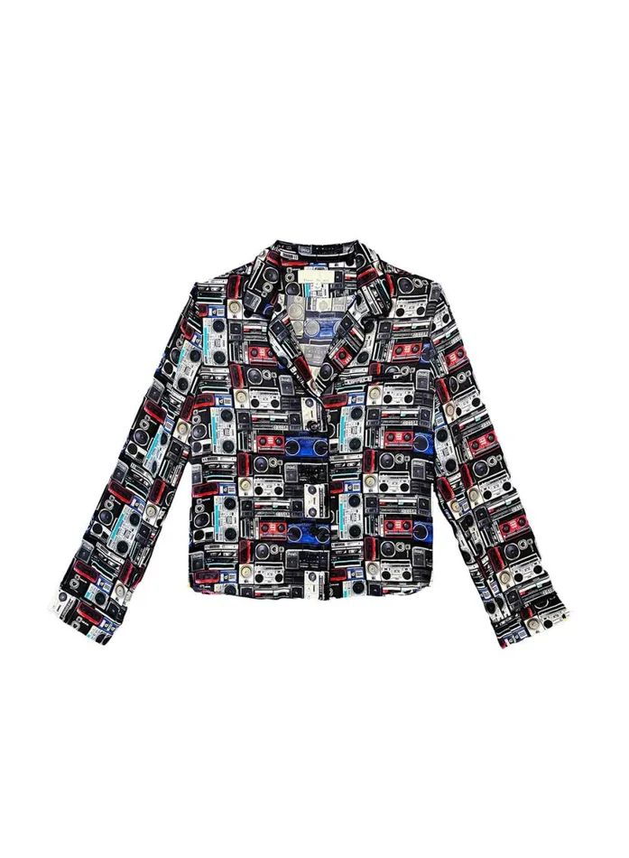 Long Sleeve LingerieClothing Fleur Du Mal Fleur PJ Top Boombox Print