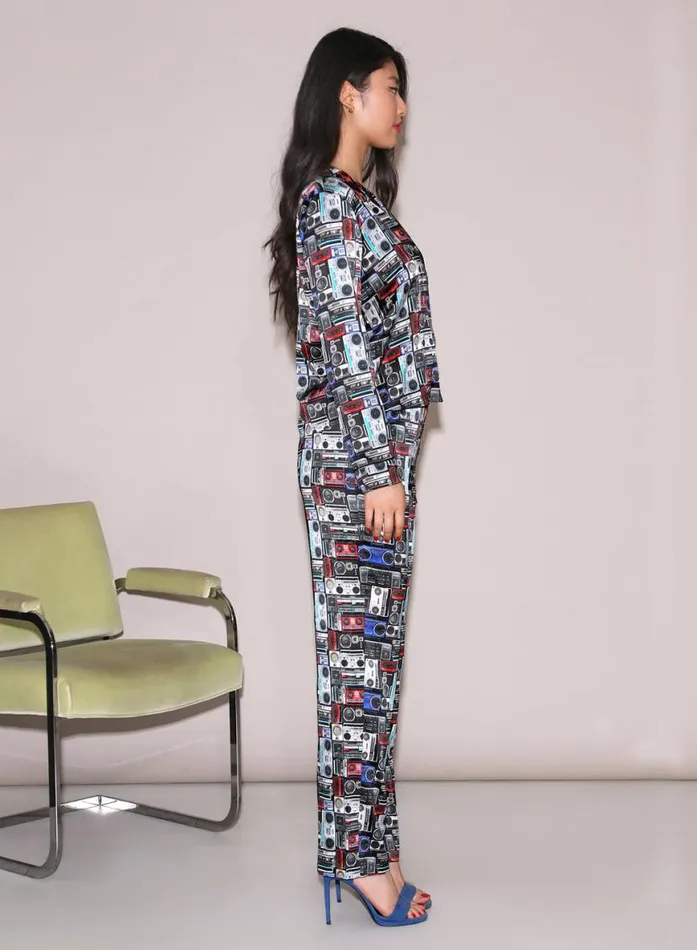 Long Sleeve LingerieClothing Fleur Du Mal Fleur PJ Top Boombox Print