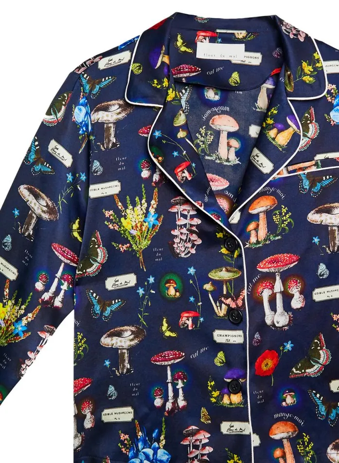 Long Sleeve LingerieClothing Fleur Du Mal Magical Mushroom PJ Top Mushroom Print