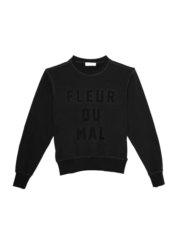 Long Sleeve LingerieClothing Fleur Du Mal Unisex Logo Sweatshirt Black