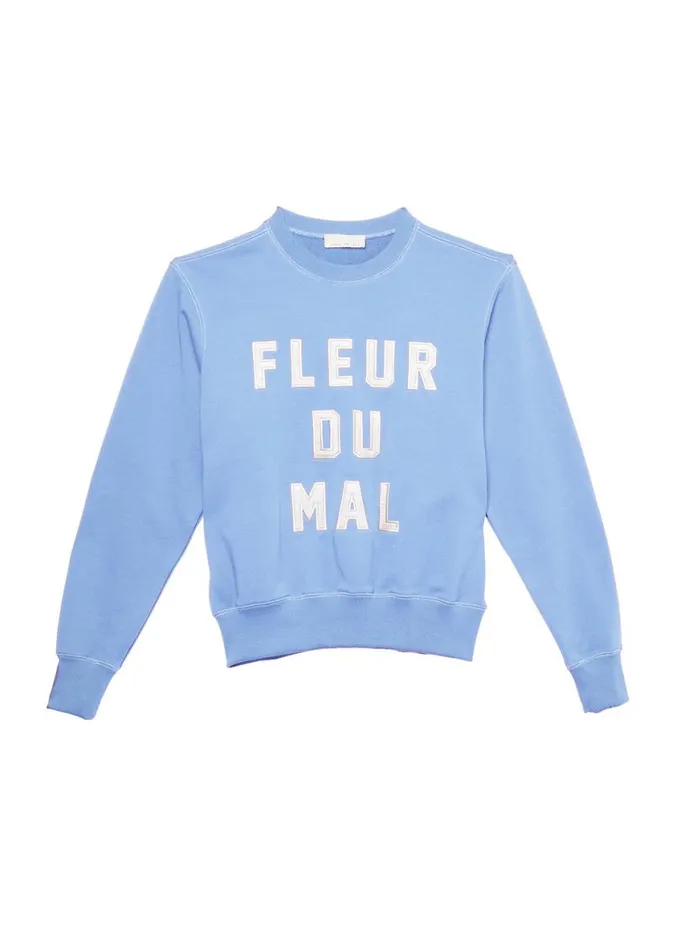 Long Sleeve LingerieClothing Fleur Du Mal Unisex Logo Sweatshirt Denim Blue