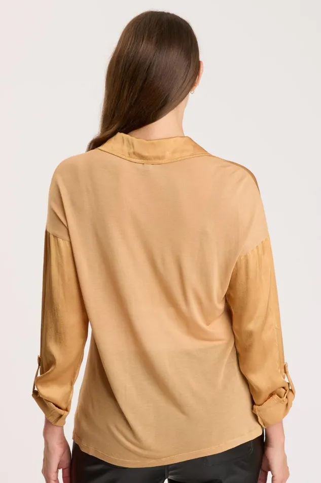 Ludolf ButtonUp Warm Butterscotch Clothing XCVI ShirtsBlouses