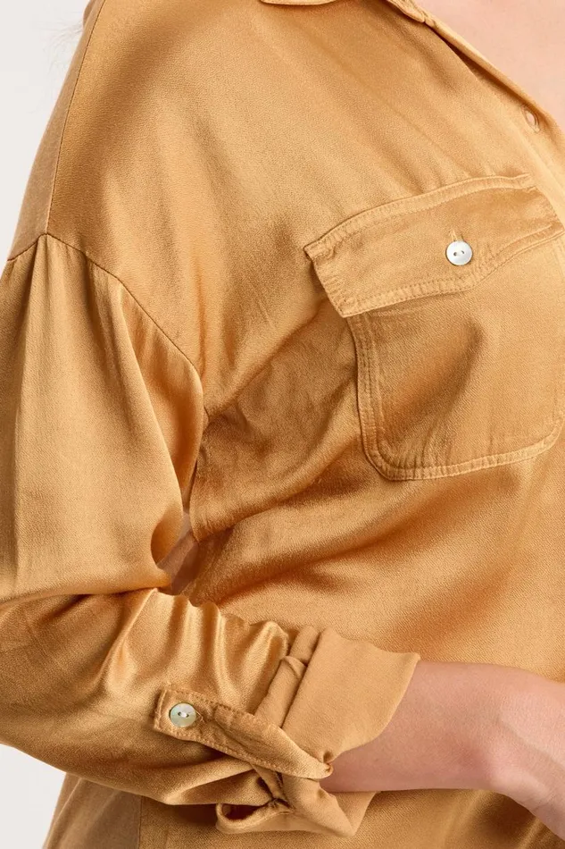 Ludolf ButtonUp Warm Butterscotch Clothing XCVI ShirtsBlouses