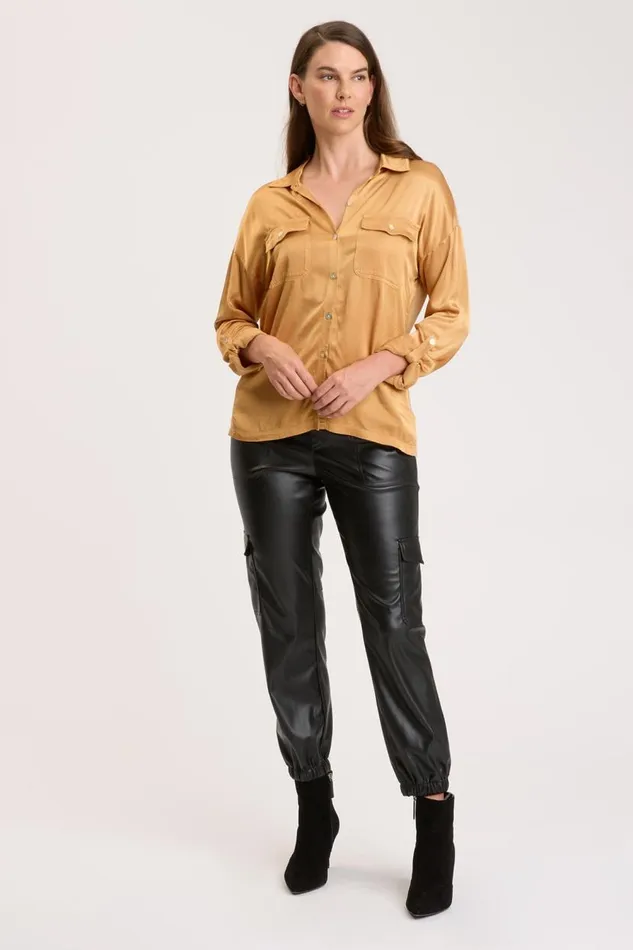 Ludolf ButtonUp Warm Butterscotch Clothing XCVI ShirtsBlouses