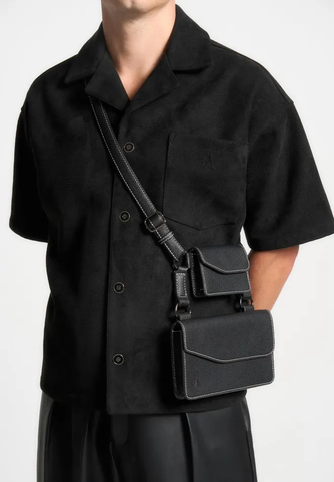 Manire De Voir Bags Manire De Voir Man Monet Duo Crossbody Bag 8211 Black