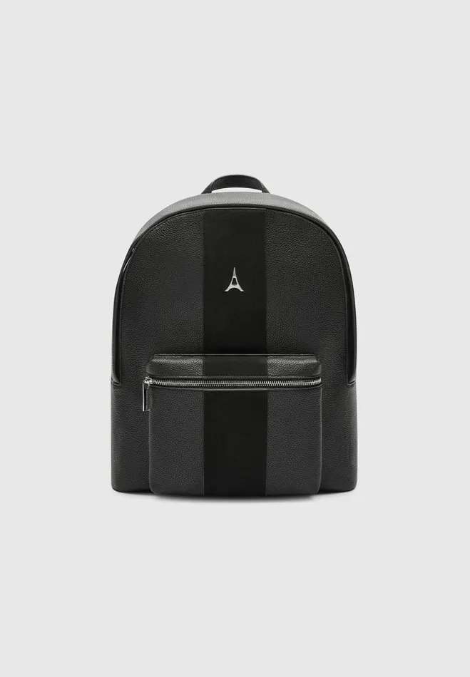 Manire De Voir Bags Manire De Voir Man Vegan Leather Backpack With Suede Panel 8211 Black Manire De Voir Bags Manire De Voir Man Vegan Leather Backpack With Suede Panel 8211 Black