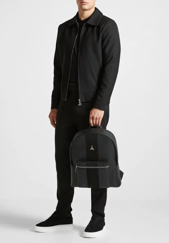 Manire De Voir Bags Manire De Voir Man Vegan Leather Backpack With Suede Panel 8211 Black