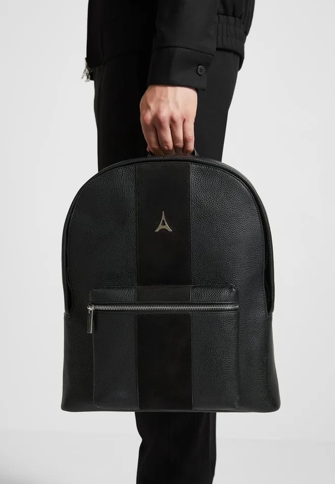 Manire De Voir Bags Manire De Voir Man Vegan Leather Backpack With Suede Panel 8211 Black