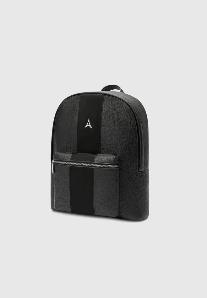 Manire De Voir Bags Manire De Voir Man Vegan Leather Backpack With Suede Panel 8211 Black