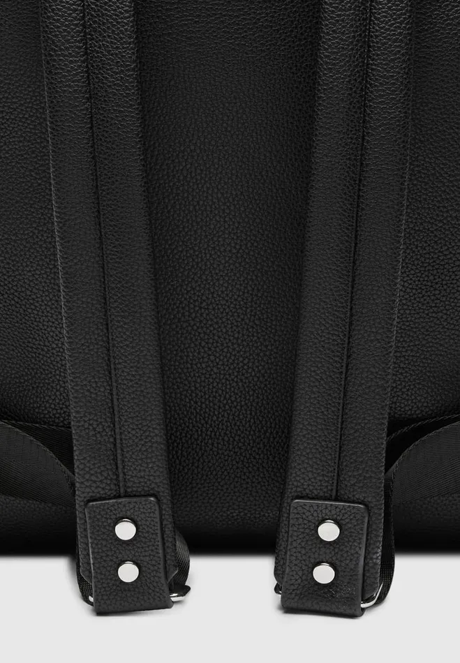Manire De Voir Bags Manire De Voir Man Vegan Leather Backpack With Suede Panel 8211 Black