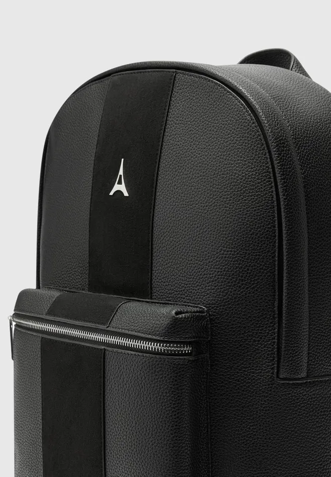 Manire De Voir Bags Manire De Voir Man Vegan Leather Backpack With Suede Panel 8211 Black
