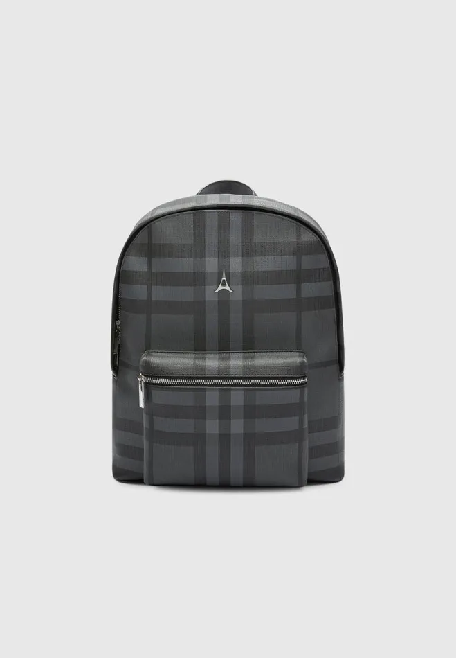 Manire De Voir Bags Manire De Voir Man Vegan Leather Check Backpack 8211 Grey Manire De Voir Bags Manire De Voir Man Vegan Leather Check Backpack 8211 Grey