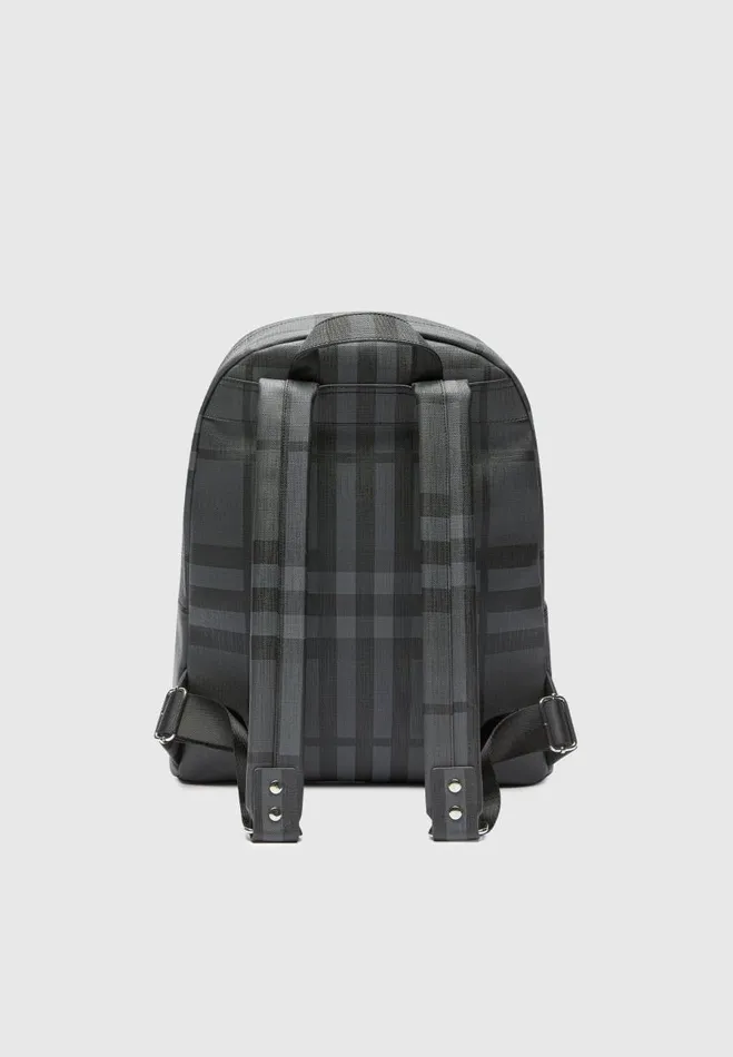 Manire De Voir Bags Manire De Voir Man Vegan Leather Check Backpack 8211 Grey