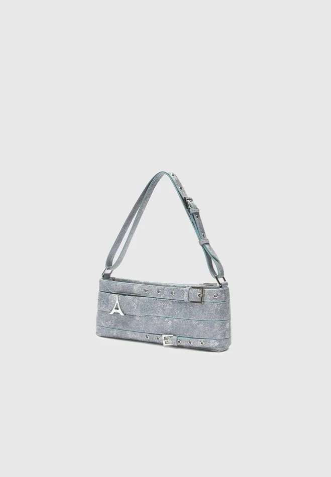 Manire De Voir Bags Manire De Voir Woman Denim Effect Eiffel Belt Bag 8211 Blue