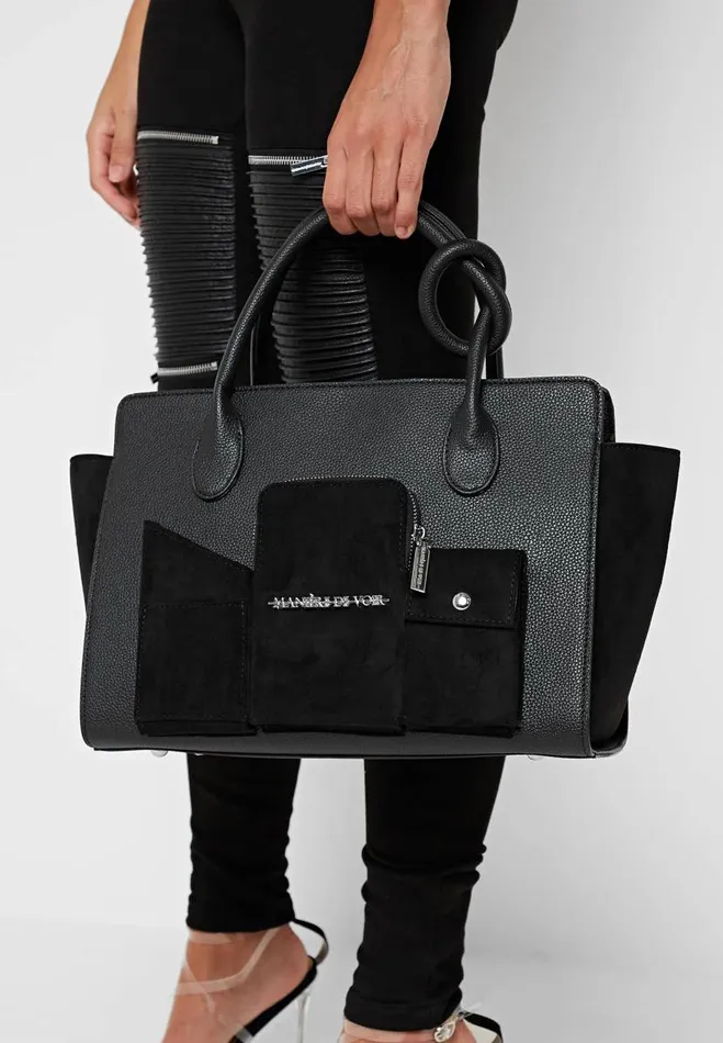 Manire De Voir Bags Manire De Voir Woman Multi Pocket City Bag 8211 Black