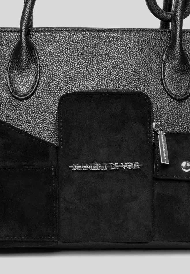 Manire De Voir Bags Manire De Voir Woman Multi Pocket City Bag 8211 Black