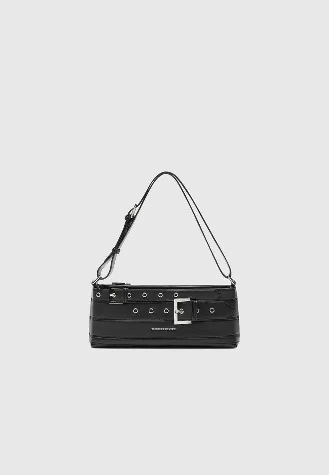 Manire De Voir Bags Manire De Voir Woman Vegan Leather Eiffel Belt Bag 8211 Black