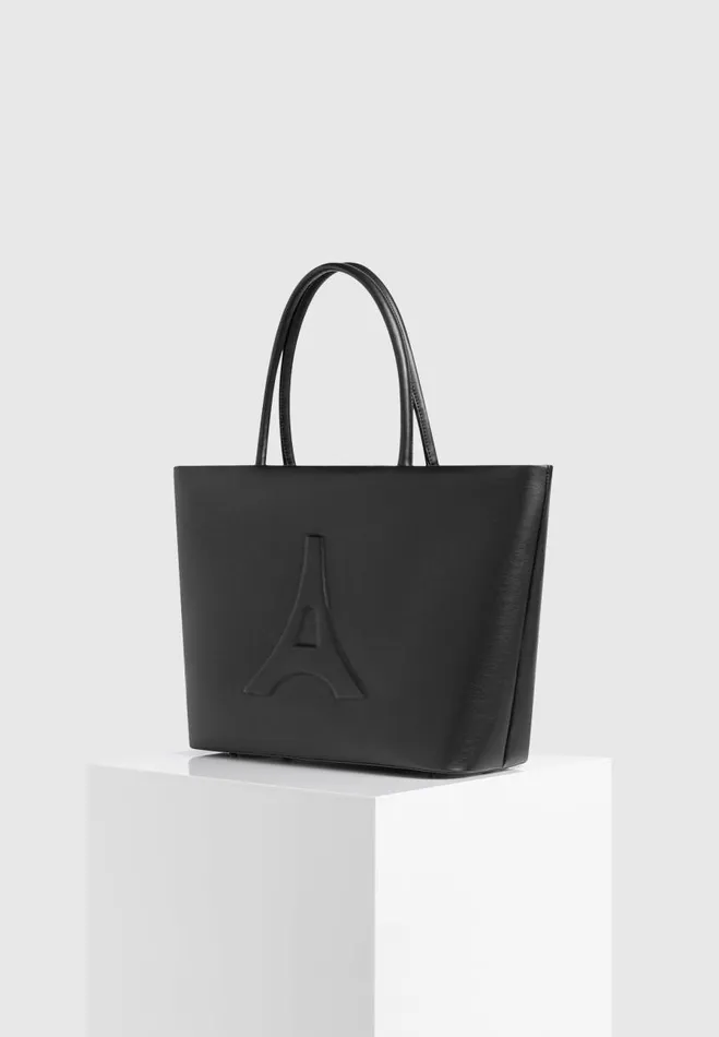 Manire De Voir Bags Manire De Voir Woman Vegan Leather Eiffel Tote Bag 8211 Black