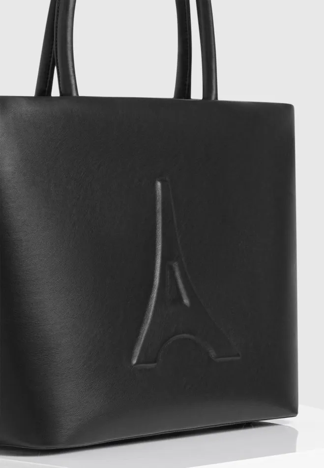 Manire De Voir Bags Manire De Voir Woman Vegan Leather Eiffel Tote Bag 8211 Black