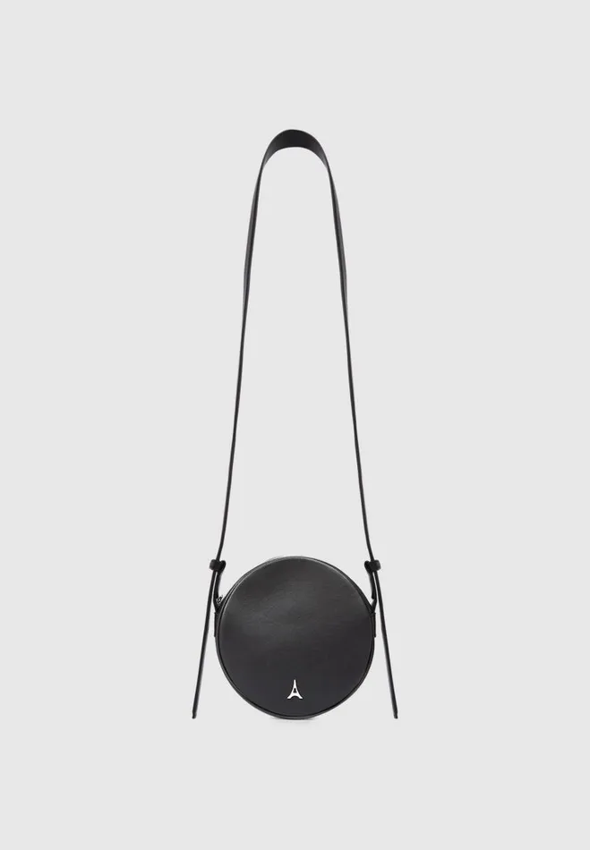 Manire De Voir Bags Manire De Voir Woman Vegan Leather Embossed Eiffel Round Bag 8211 Black
