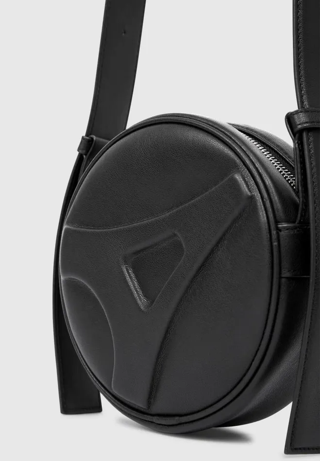 Manire De Voir Bags Manire De Voir Woman Vegan Leather Embossed Eiffel Round Bag 8211 Black