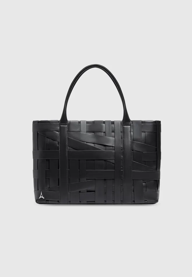 Manire De Voir Bags Manire De Voir Woman Vegan Leather Woven Tote Bag 8211 Black Manire De Voir Bags Manire De Voir Woman Vegan Leather Woven Tote Bag 8211 Black