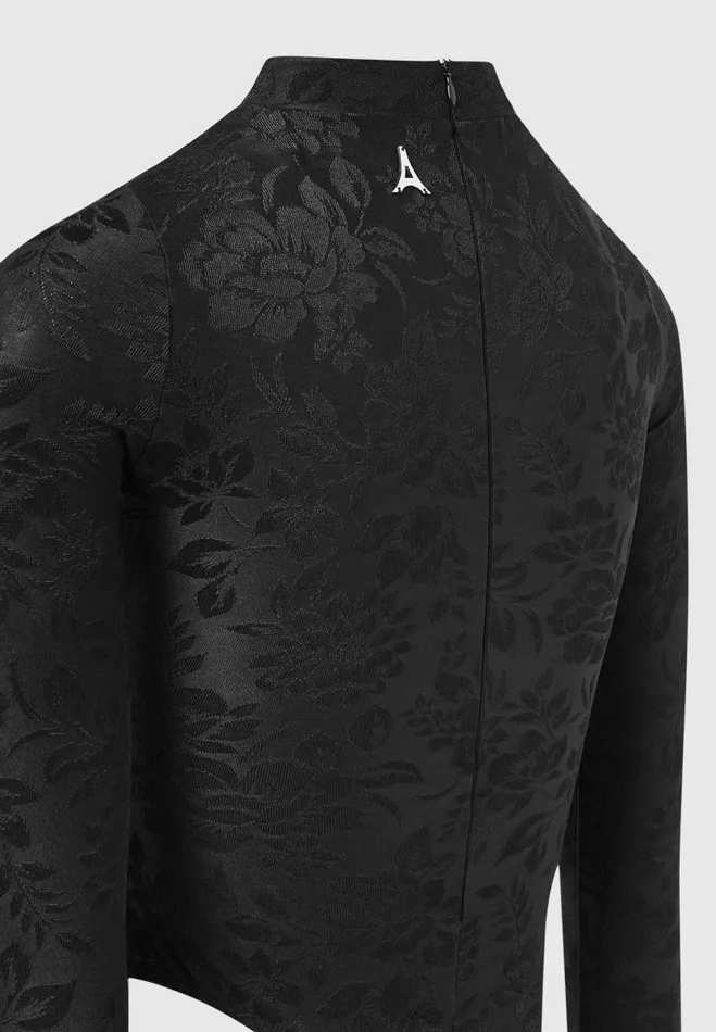 Manire De Voir Bodysuits Manire De Voir Woman Jacquard Bodysuit With Gloves 8211 Black